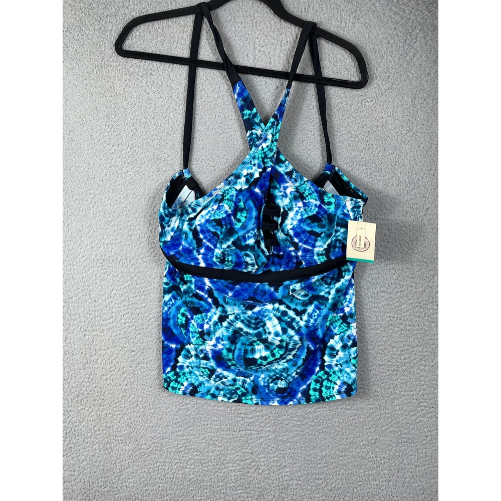 SO Juniors Plus Size 0X Tankini Blue Top NWT